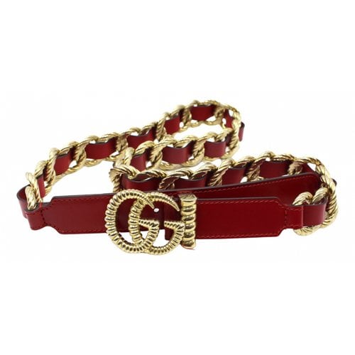 Pre-owned Gucci Belt In Red