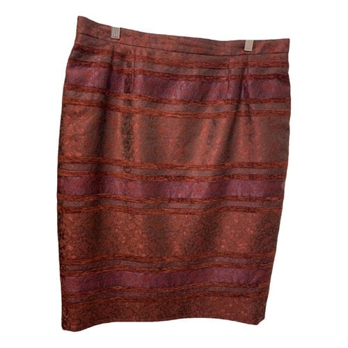 Pre-owned Weill Mid-length Skirt In Burgundy