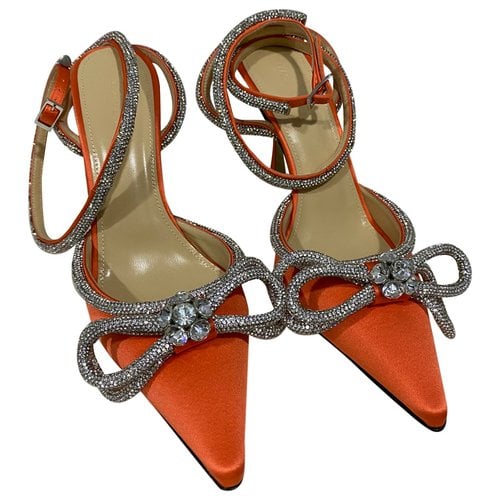 Pre-owned Mach & Mach Cloth Heels In Orange