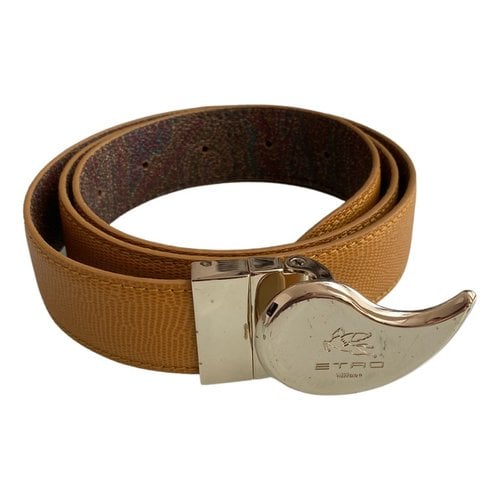 Pre-owned Etro Leather Belt In Yellow