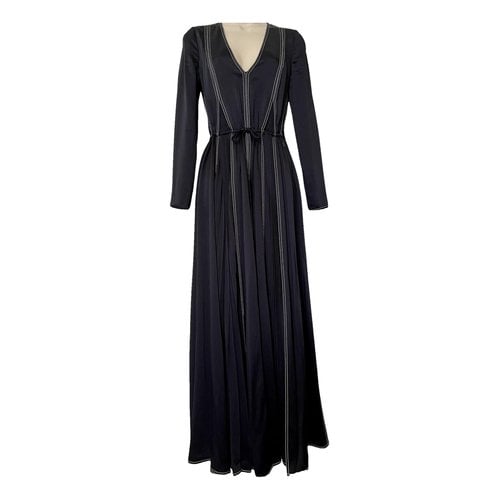 Pre-owned Valentino Maxi Dress In Navy