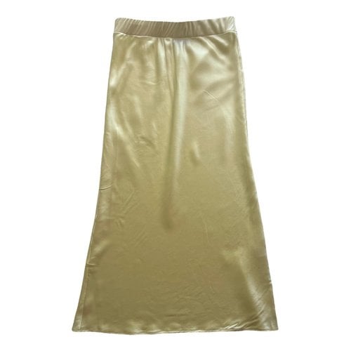 Pre-owned The Bar Silk Mid-length Skirt In Yellow