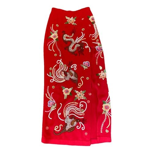 Pre-owned Attico Silk Mid-length Skirt In Red