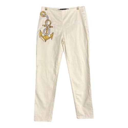 Pre-owned Moschino Love Slim Jeans In White