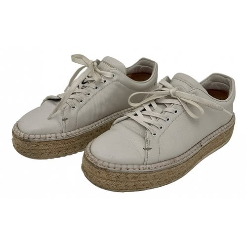 Pre-owned Rag & Bone Leather Trainers In White