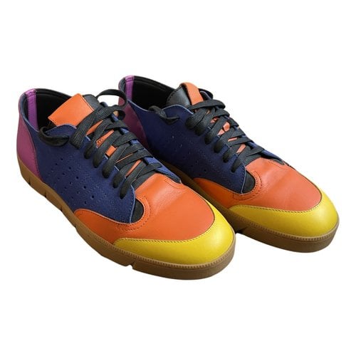 Pre-owned Loewe Leather Low Trainers In Multicolour