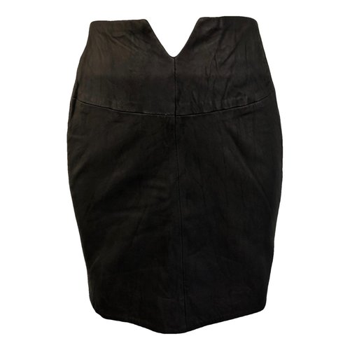 Pre-owned Elevenparis Leather Mini Skirt In Black