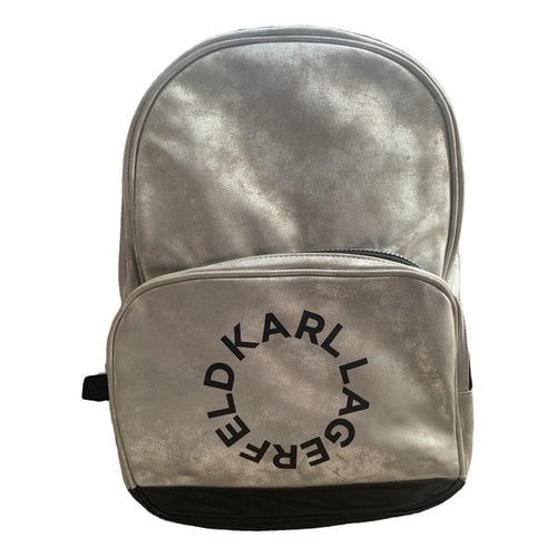 Pre-owned Karl Lagerfeld Backpack In Silver