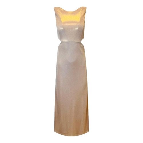 Pre-owned Halston Heritage Maxi Dress In Gold