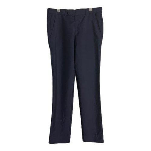 Pre-owned Alexander Mcqueen Trousers In Navy