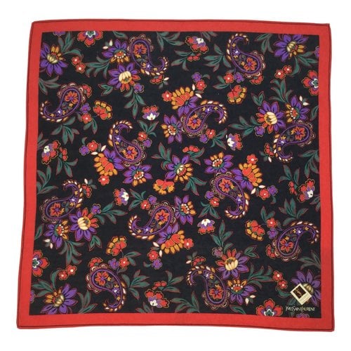Pre-owned Saint Laurent Silk Handkerchief In Red
