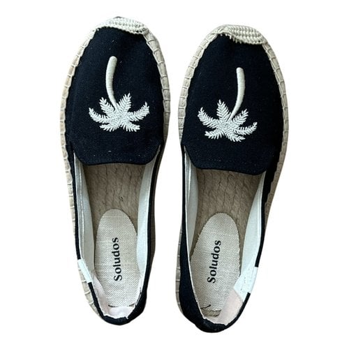 Pre-owned Soludos Cloth Espadrilles In Black