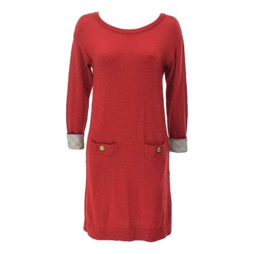 Pre-owned Burberry Wool Mid-length Dress In Red