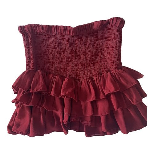 Pre-owned Isabel Marant Silk Mini Skirt In Burgundy