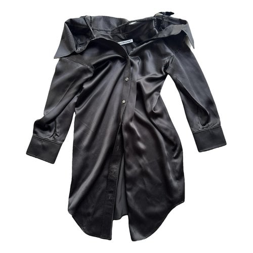 Pre-owned Alexander Wang T Silk Mid-length Dress In Black