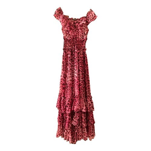 Pre-owned Dolce & Gabbana Silk Maxi Dress In Pink