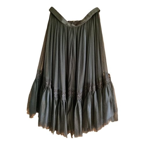 Pre-owned Needle & Thread Mid-length Skirt In Black