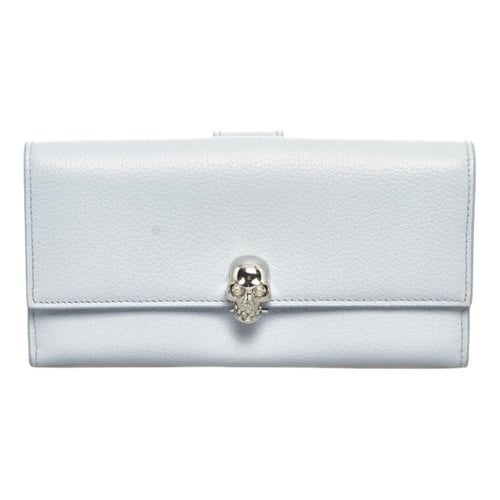 Pre-owned Alexander Mcqueen Leather Wallet In White