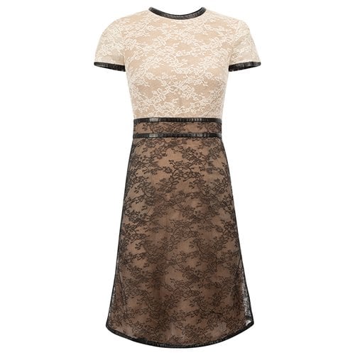 Pre-owned Valentino Lace Dress In Beige