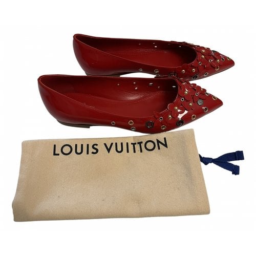 Pre-owned Louis Vuitton Patent Leather Ballet Flats In Red