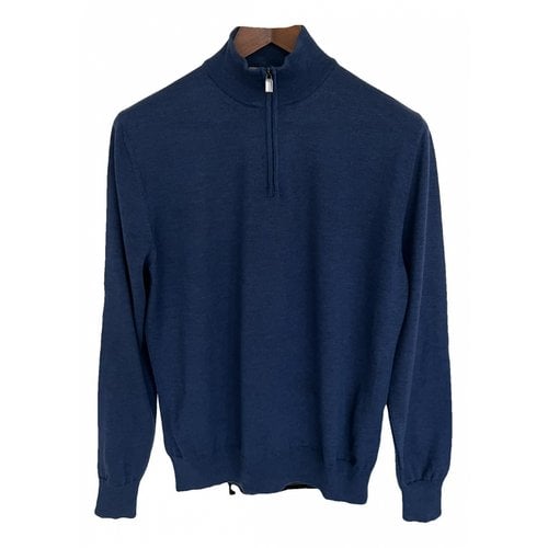 Pre-owned Canali Wool Pull In Blue