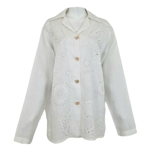 Pre-owned Romeo Gigli Linen Shirt In White