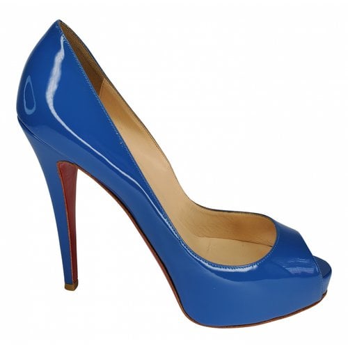 Pre-owned Christian Louboutin Very Privé Patent Leather Heels In Blue