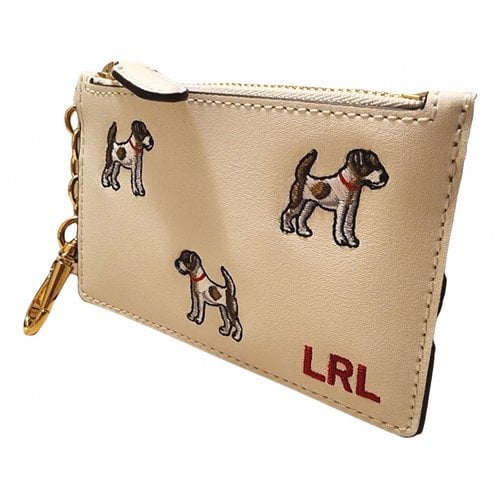 Pre-owned Lauren Ralph Lauren Leather Wallet In Beige