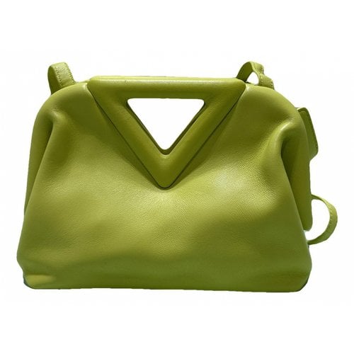 Pre-owned Bottega Veneta Point Leather Handbag In Yellow