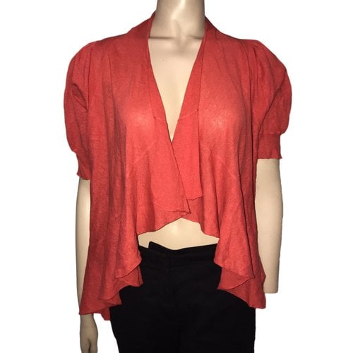 Pre-owned Luisa Cerano Linen Top In Red