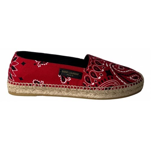 Pre-owned Saint Laurent Cloth Espadrilles In Red