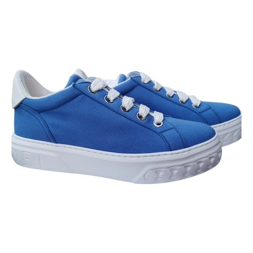 Pre-owned Casadei Cloth Trainers In Blue