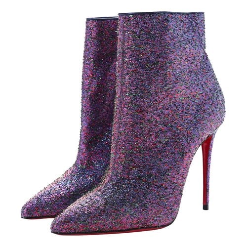 Pre-owned Christian Louboutin So Kate Booty Leather Ankle Boots In Multicolour