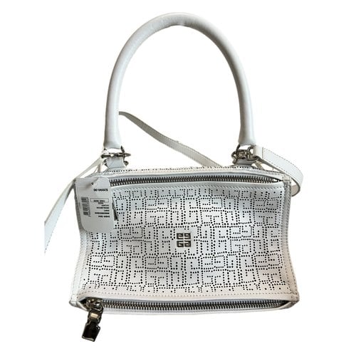 Pre-owned Givenchy Pandora Leather Handbag In White