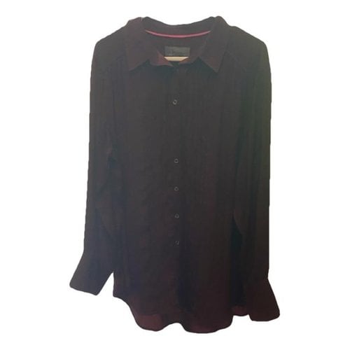 Pre-owned Anthropologie Blouse In Burgundy