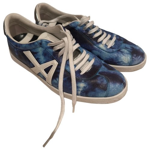 Pre-owned Aquazzura Leather Trainers In Blue