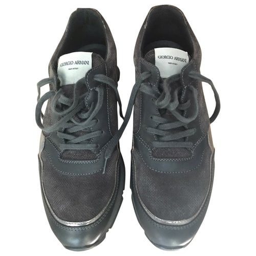 Pre-owned Giorgio Armani Low Trainers In Brown