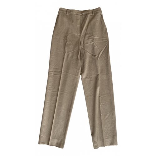 Pre-owned Kiton Wool Straight Pants In Camel