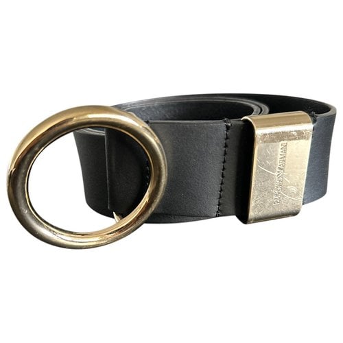 Pre-owned Emporio Armani Leather Belt In Black