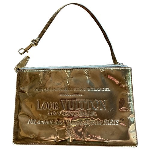 Pre-owned Louis Vuitton Leather Clutch Bag In Gold
