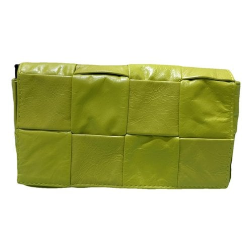 Pre-owned Bottega Veneta Cassette Leather Handbag In Yellow