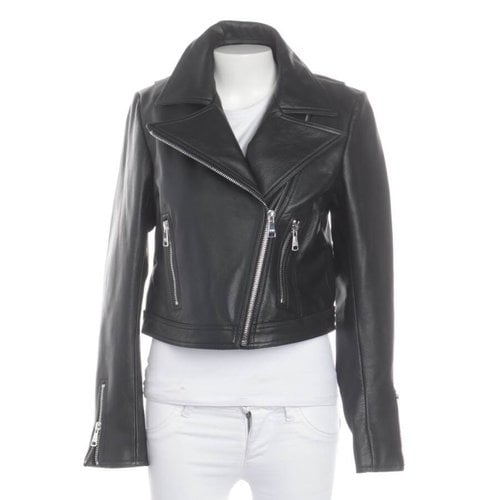 Pre-owned Victoria Beckham Leather Biker Jacket In Black