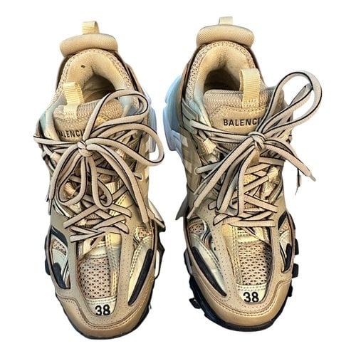 Pre-owned Balenciaga Track Cloth Trainers In Gold