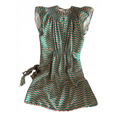 Pre-owned Liujo Silk Mini Dress In Green