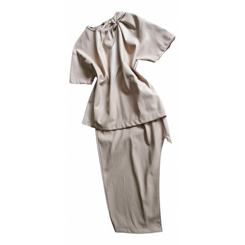 Pre-owned N°21 Vegan Leather Mid-length Dress In Beige