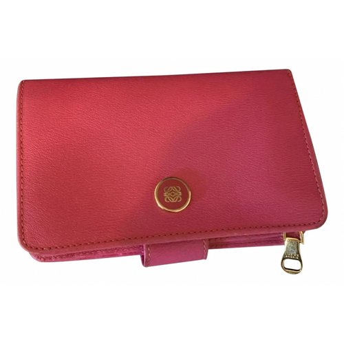 Pre-owned Loewe Leather Wallet In Pink