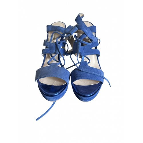 Pre-owned Trussardi Leather Sandals In Blue