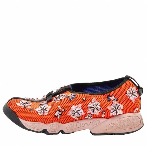 Pre-owned Dior Cloth Trainers In Orange