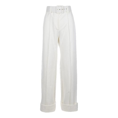 Pre-owned Victoria Beckham Trousers In White