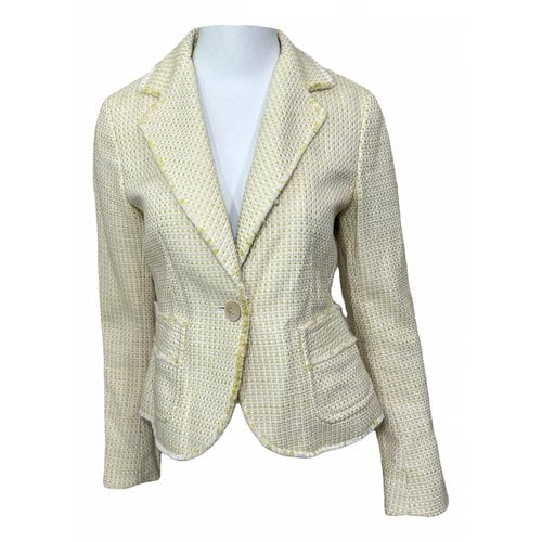Pre-owned Ann Taylor Tweed Blazer In Yellow